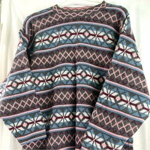 JESSICA ROBBERS tattatattat retro multicolored sweater. SZ. 16 Made in USA